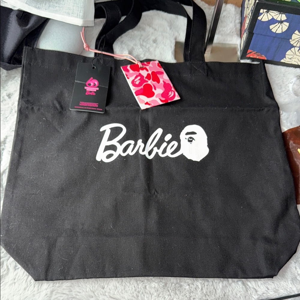 Barbie Black Tote Bag with Iconic Logo